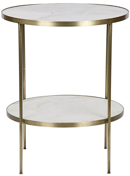 NOIR Furniture - QS Rivoli Side Table, Antique Brass Finish - GTAB278MB - GreatFurnitureDeal