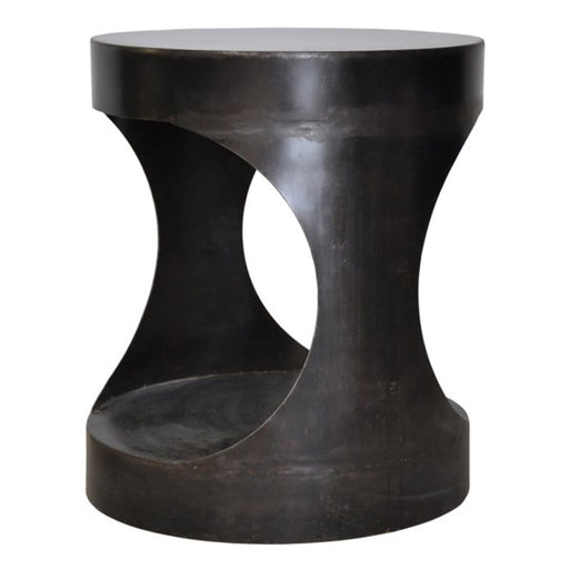 NOIR Furniture - Eclipse Round Side Table, Black Metal - GTAB302MTB - GreatFurnitureDeal