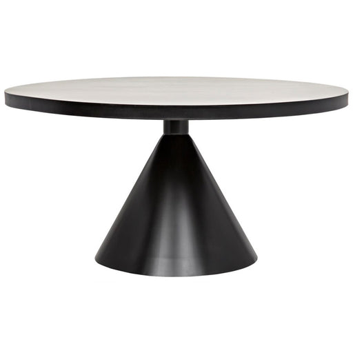 NOIR Furniture - Cone Dining Table, Black Metal - GTAB523MTB - GreatFurnitureDeal