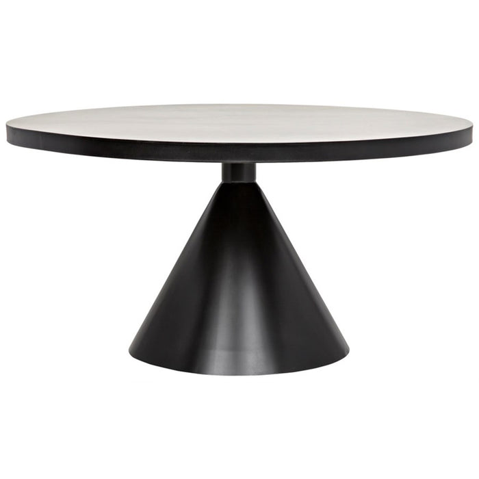 NOIR Furniture - Cone Dining Table, Black Metal - GTAB523MTB - GreatFurnitureDeal