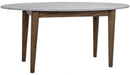 NOIR Furniture - Surf Oval Dining Table with Stone Top, Dark Walnut - GTAB524DW - GreatFurnitureDeal