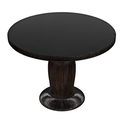 NOIR Furniture - Portobello Dining Table, Hand Rubbed Black with Light Brown Trim - GTAB560HB - GreatFurnitureDeal