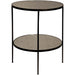 NOIR Furniture - Anna Side Table, Black Metal with Antique Glass - GTAB622MTB - GreatFurnitureDeal