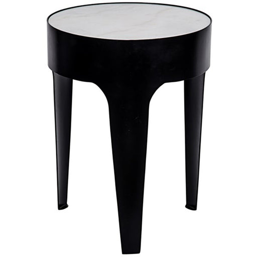 NOIR Furniture - Cylinder Side Table, Black Metal, Small - GTAB693MTB - GreatFurnitureDeal