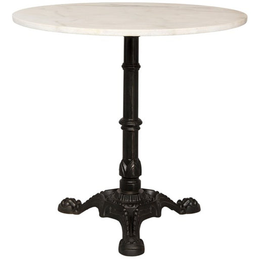 NOIR Furniture - Theresia Side Table, Black Metal with White Stone - GTAB777MTB - GreatFurnitureDeal