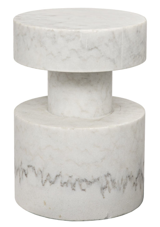 NOIR Furniture - Mamud Side Table, White Stone - GTAB820 - GreatFurnitureDeal