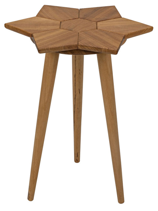 NOIR Furniture - Petal Side Table Gold Teak - GTAB864GT - GreatFurnitureDeal