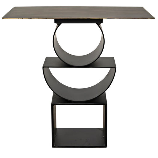 NOIR Furniture - Shape Side Table, Black Metal - GTAB908MTB - GreatFurnitureDeal