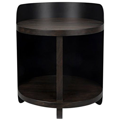 NOIR Furniture - Mondo Bongo Side Table, Ebony Walnut with Metal - GTAB913EB - GreatFurnitureDeal