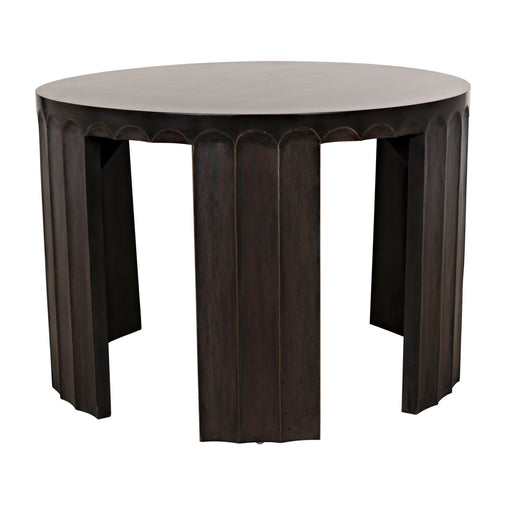 NOIR Furniture - Fluted Side Table, Pale with Light Brown Trim - GTAB951P - GreatFurnitureDeal