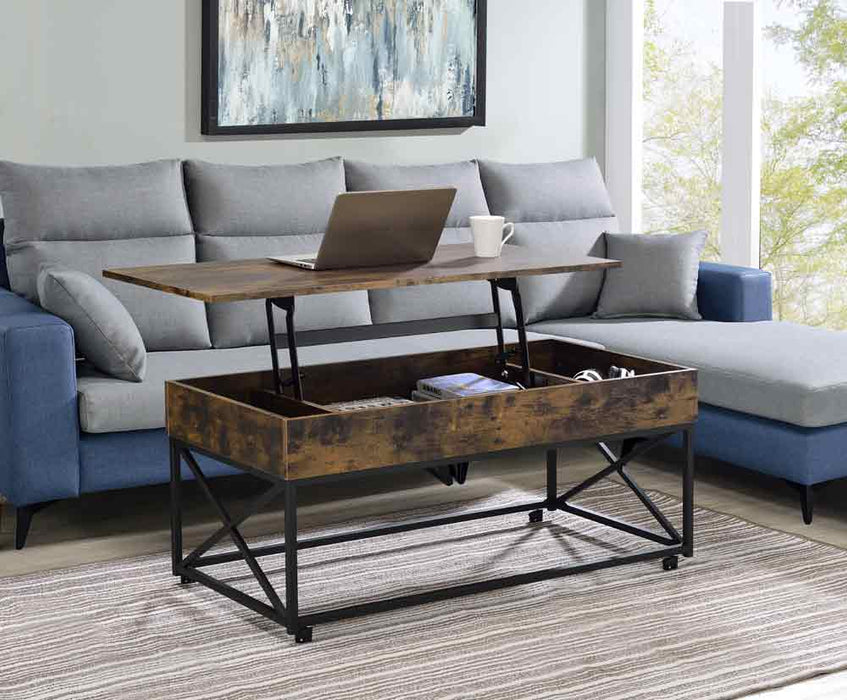 Myco Furniture - Gwen Lift Top Coffee Table in Brown - GW138-CL