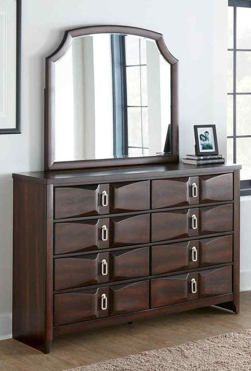 Myco Furniture - Harrison Dresser with Mirror in Espresso - HA375-DR-M - GreatFurnitureDeal