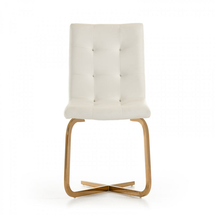 VIG Furniture - Haslet - Modern White & Rosegold Dining Chair (Set of 2) - VGVCB810-WHT
