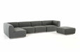 VIG Furniture - Divani Casa Hawthorn - Modern Grey Fabric Modular Left Facing Chaise Sectional Sofa + Ottoman - VGKK-2388-LAF-D-240 - GreatFurnitureDeal