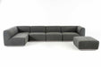 VIG Furniture - Divani Casa Hawthorn - Modern Grey Fabric Modular Left Facing Chaise Sectional Sofa + Ottoman - VGKK-2388-LAF-D-240 - GreatFurnitureDeal