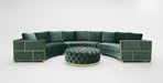 VIG Furniture - Divani Casa Ritner Modern Green Velvet Circular Sectional Sofa - VGYUHD-1840-B-GRN - GreatFurnitureDeal