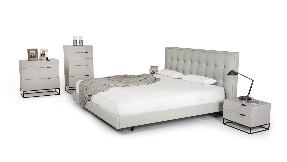VIG Furniture - Modrest Hera Modern Grey Leatherette Bed - VGCNHERA-BED