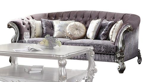 Acme Furniture - Versailles Sofa w-Pillows, Velvet & Antique Platinum - 56825 - GreatFurnitureDeal