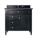 James Martin Furniture - Brittany 36" Black Onyx Single Vanity w- 3 CM Charcoal Soapstone Quartz Top - 650-V36-BKO-3CSP - GreatFurnitureDeal