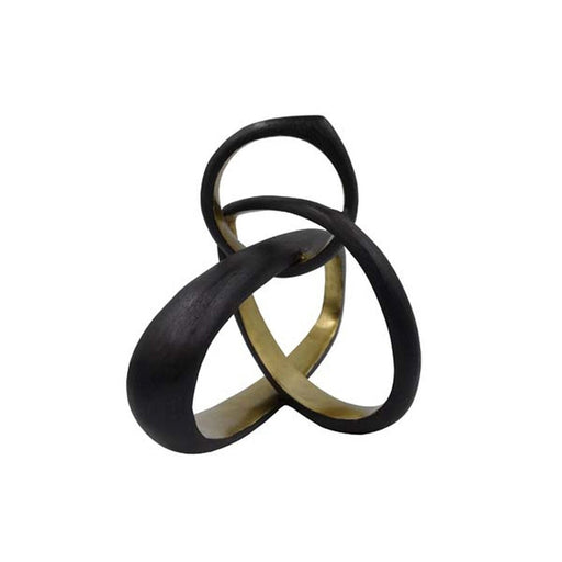 Worlds Away - Hitch Abstract Black And Gold Metal Sculpture - HITCH