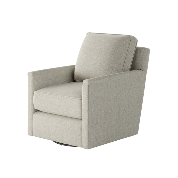 Southern Home Furnishings - Invitation Linen Swivel Glider Chair in Light Grey - 21-02G-C Invitation Linen