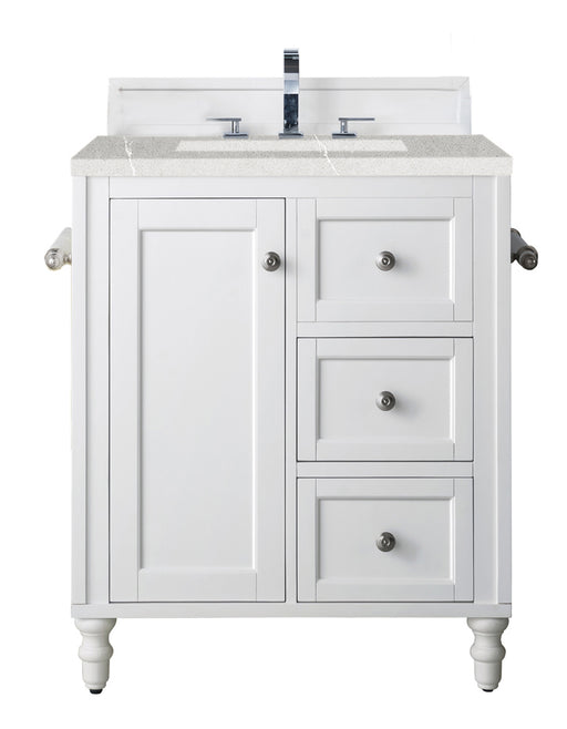 James Martin Furniture - Copper Cove Encore 30" Single Vanity, Bright White w- 3 CM Eternal Serena Quartz Top - 301-V30-BW-3ESR - GreatFurnitureDeal