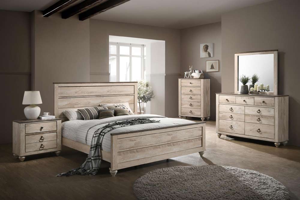 Myco Furniture - Hudson 3 Piece Queen Bedroom Set in Antique Walnut - HU845-Q-3SET - GreatFurnitureDeal