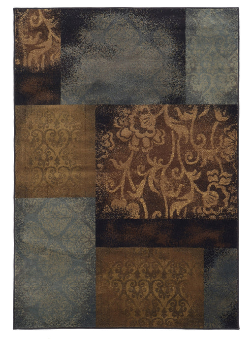 Oriental Weavers - Hudson Blue/ Brown Area Rug - 4878B - GreatFurnitureDeal