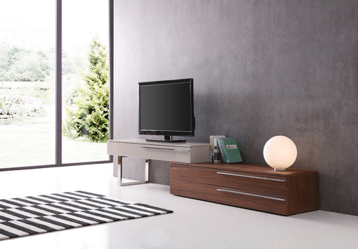 J&M Furniture - CE Hudson TV Base in Walnut & Taupe - 17475-WT - GreatFurnitureDeal