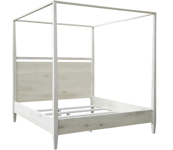 CFC Furniture - Washed oak Modern 4-Poster Bed, Queen - HW005-Q - GreatFurnitureDeal