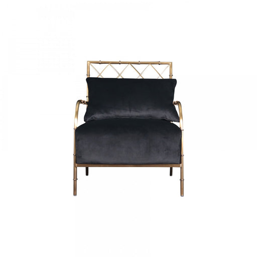VIG Furniture - Divani Casa Ignacio Glam Black Velvet & Gold Accent Chair - VGMFOC-2211-BLK-CH - GreatFurnitureDeal