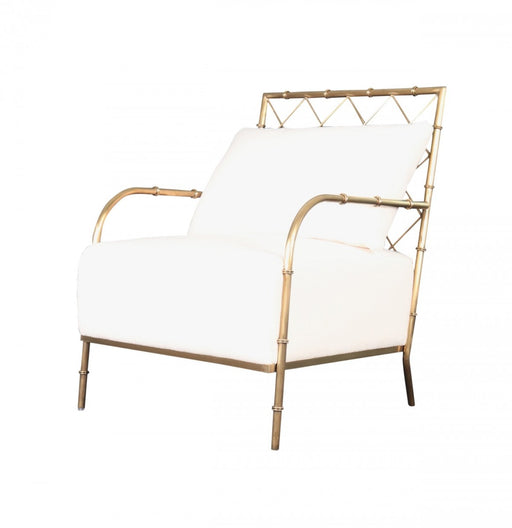 VIG Furniture - Divani Casa Ignacio Glam White Velvet & Gold Accent Chair - VGMFOC-2211-WHT-CH - GreatFurnitureDeal