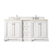 James Martin Furniture - De Soto 72" Double Vanity, Bright White, w- 3 CM Eternal Marfil Quartz Top - 825-V72-BW-3EMR - GreatFurnitureDeal