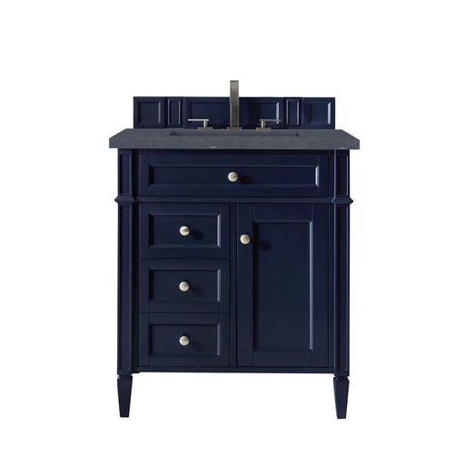 James Martin Furniture - Brittany 30" Single Vanity, Victory Blue w- 3 CM Charcoal Soapstone Quartz Top - 650-V30-VBL-3CSP - GreatFurnitureDeal