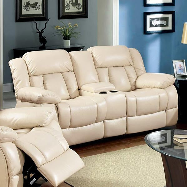 Furniture of America - Barbado 3 Piece Reclining Living Room Set in Ivory - CM6827-SF-LV-CH - Loveseat