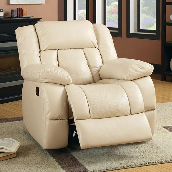 Furniture of America - Barbado 2 Piece Reclining Sofa Set in Ivory - CM6827-SF-CH - Recliner