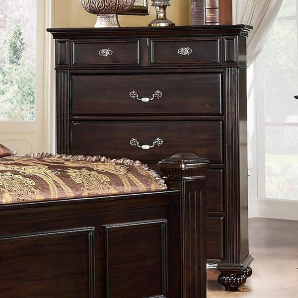 Furniture of America - Syracuse 7 Piece California King Bedroom Set in Dark Walnut - CM7129-CK-7SET - GreatFurnitureDeal