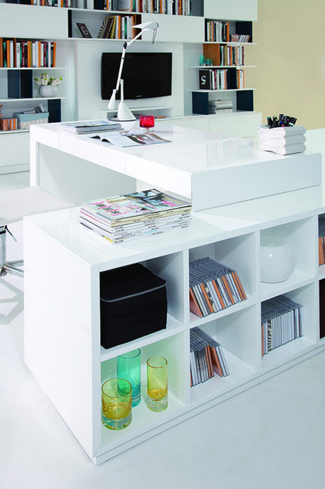 Vig Furniture - Soul - Modern 	Office Desk with Attached Cabinet - VGWCNS005