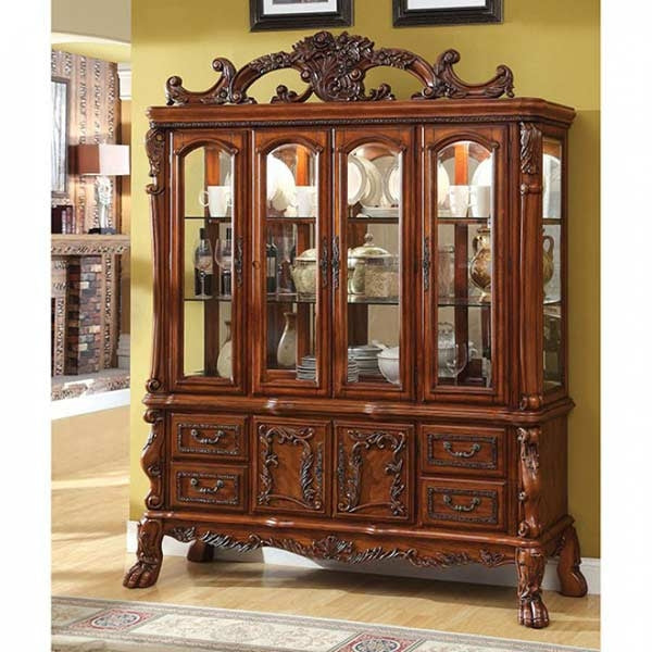 Furniture of America - Medieve Hutch & Buffet in Antique Oak - CM3557HB