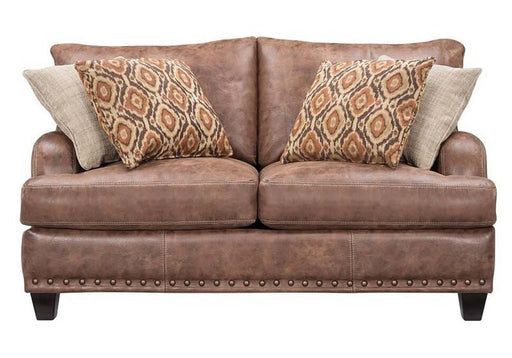 Franklin Furniture - Indira Faux Leather Loveseat in Walnut - 84820-WALNUT