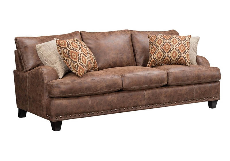 Franklin Furniture - Indira Faux Leather 2 Piece Sofa Set - 848-2SET-WALNUT - GreatFurnitureDeal