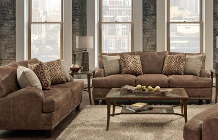 Franklin Furniture - Indira Faux Leather 2 Piece Sofa Set - 848-2SET-WALNUT