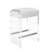 Worlds Away - Indy Acrylic Panel Counter Stool With Nickel Accents & White Vinyl Cushion - INDY NWH