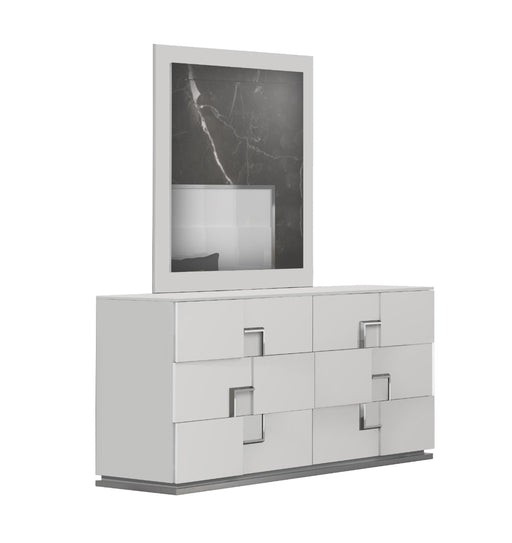 J&M Furniture - Infinity Dresser With Mirror in White Glossy - 17441DM - GreatFurnitureDeal
