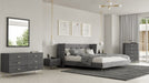 VIG Furniture - Nova Domus Bryan Modern Grey Velvet & Gold Bed - VGMABR-82 - GreatFurnitureDeal