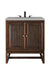 James Martin Furniture - Athens 30" Single Vanity Cabinet, Mid Century Acacia, w- 3 CM Eternal Serena Top - E645-V30-MCA-3ESR - GreatFurnitureDeal