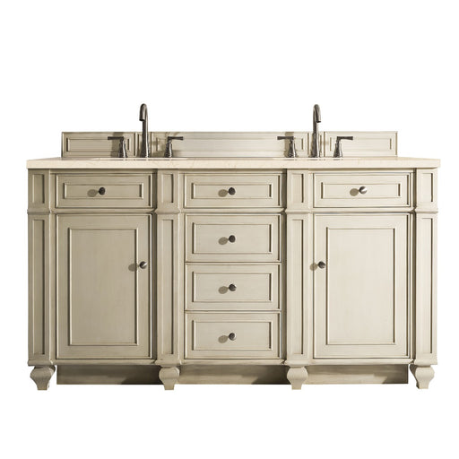 James Martin Furniture - Bristol 60" Double Vanity, Vintage Vanilla, w- 3 CM Eternal Marfil Quartz Top - 157-V60D-VV-3EMR - GreatFurnitureDeal