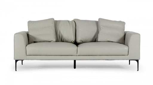VIG Furniture - Divani Casa Jacoba - Modern Light Grey Leather Sofa - VGKKKF2620-GRY-3 - GreatFurnitureDeal