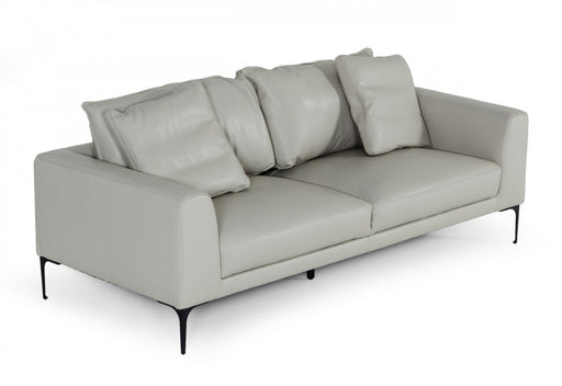 VIG Furniture - Divani Casa Jacoba - Modern Light Grey Leather Sofa - VGKKKF2620-GRY-3 - GreatFurnitureDeal