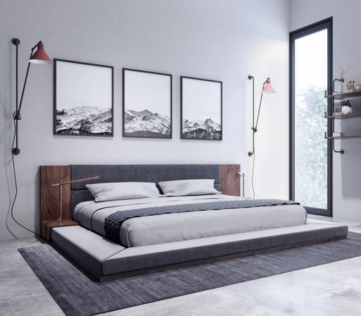 VIG Furniture - Nova Domus Jagger Modern Dark Grey & Walnut Bed - VGMABR-55-BED - GreatFurnitureDeal